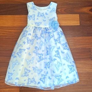 Girls formal blue butterfly print dress🦋🦋🦋
